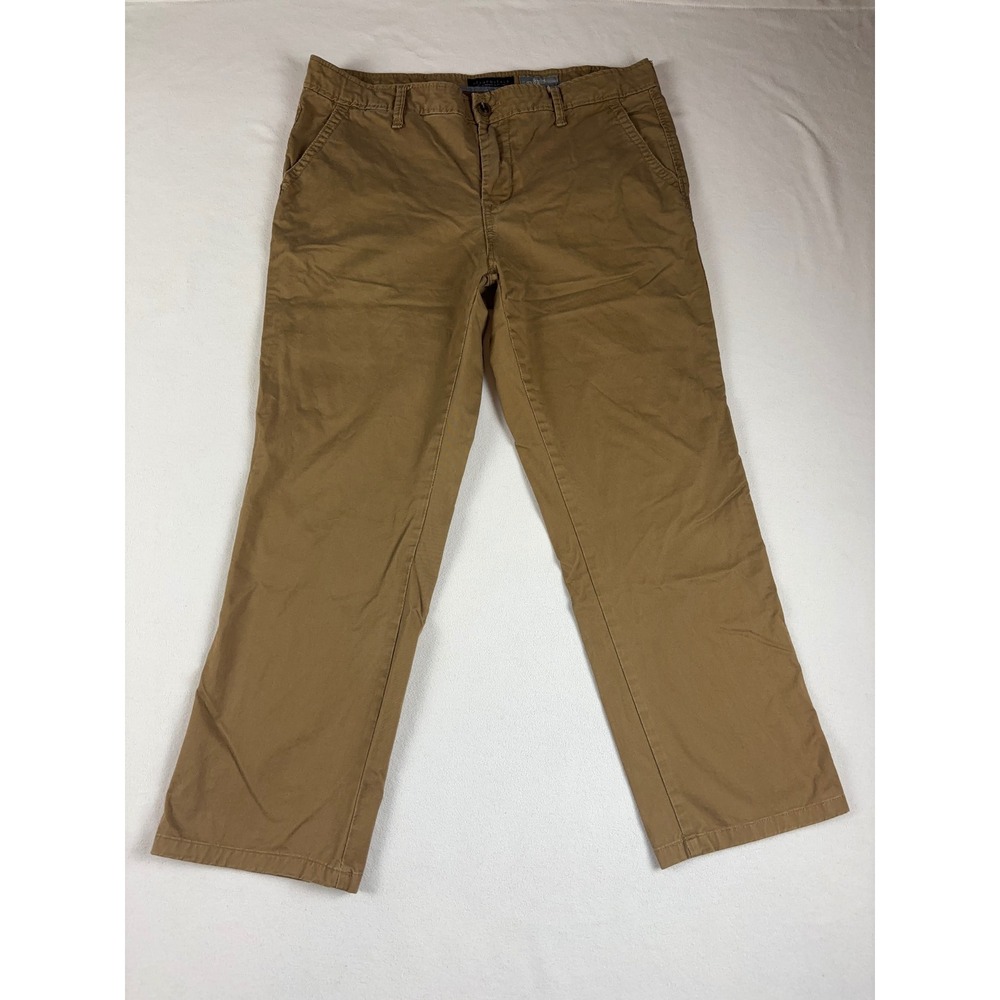 Aeropostale Mens 34x34 Slim Straight Khaki Chino‎ Pants Brown Stretch - Picture 2 of 4